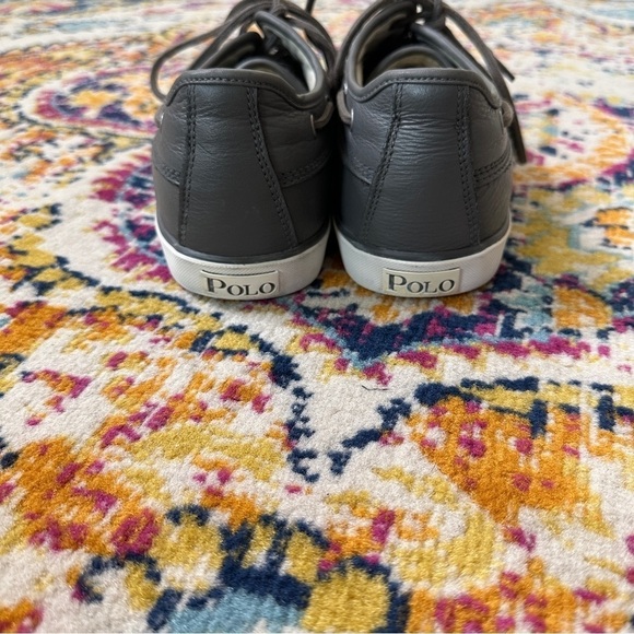 Polo Ralph Lauren Parkstone Low Lace-Up Leather Shoes in Gray Size 13D main image 8